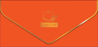 Конверт для денег. Счастья! Апельсин
