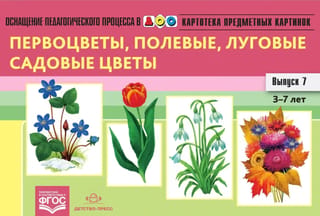 Картотека предметных картинок. Выпуск 7. Первоцветы, полевые, луговые, садовые цветы. 3-7 лет